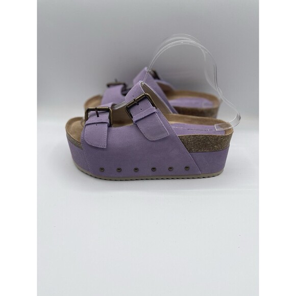 Intentionally Blank Suede Platform Sandals Women Lavendar Retro Boho Size 40 New - Picture 4 of 7